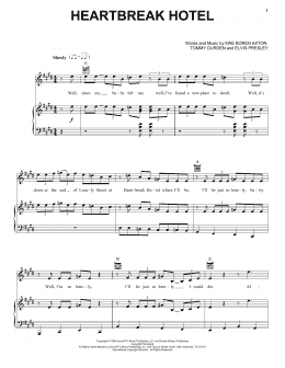 page one of Heartbreak Hotel (Piano, Vocal & Guitar Chords (Right-Hand Melody))