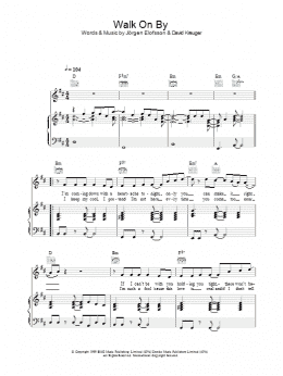 page one of Walk On By (Piano, Vocal & Guitar Chords)