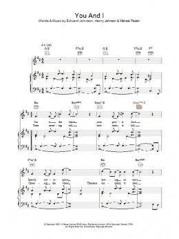 page one of You And I (Piano, Vocal & Guitar Chords)