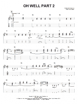 page one of Oh Well Part 2 (Guitar Tab)