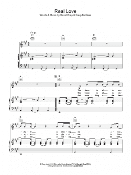 page one of Real Love (Piano, Vocal & Guitar Chords)