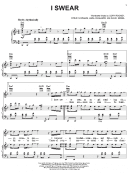 page one of I Swear (Piano, Vocal & Guitar Chords (Right-Hand Melody))