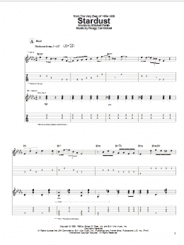 page one of Stardust (Guitar Tab)