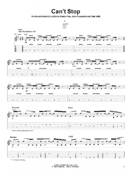 page one of Can't Stop (Guitar Tab)