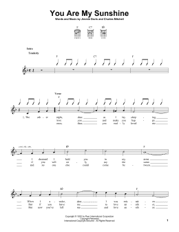 page one of You Are My Sunshine (Easy Guitar)