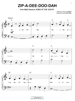 page one of Zip-A-Dee-Doo-Dah (from Song Of The South) (Big Note Piano)