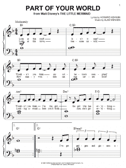 page one of Part Of Your World (from The Little Mermaid) (Big Note Piano)