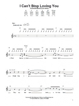 page one of I Can't Stop Loving You (Easy Guitar)