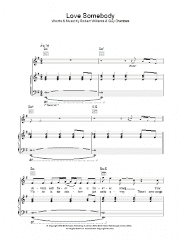 page one of Love Somebody (Piano, Vocal & Guitar Chords)