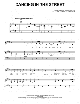 page one of Dancing In The Street (Piano, Vocal & Guitar Chords (Right-Hand Melody))