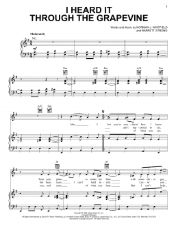 page one of I Heard It Through The Grapevine (Piano, Vocal & Guitar Chords (Right-Hand Melody))