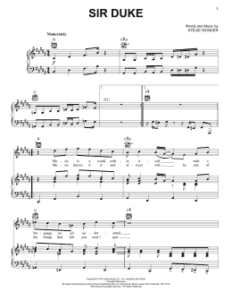 page one of Sir Duke (Piano, Vocal & Guitar Chords (Right-Hand Melody))