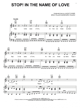 page one of Stop! In The Name Of Love (Piano, Vocal & Guitar Chords (Right-Hand Melody))