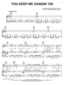 page one of You Keep Me Hangin' On (Piano, Vocal & Guitar Chords (Right-Hand Melody))