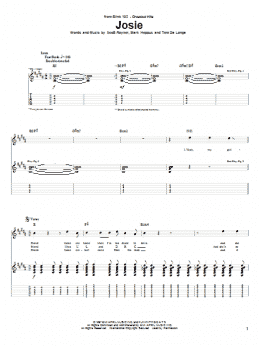 page one of Josie (Guitar Tab)