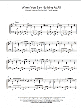 page one of When You Say Nothing At All (Piano Solo)