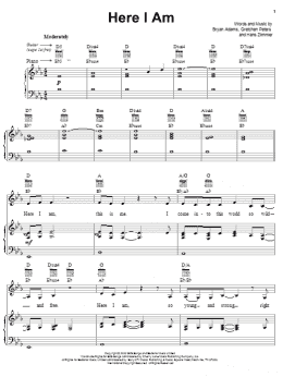 page one of Here I Am (Piano, Vocal & Guitar Chords (Right-Hand Melody))