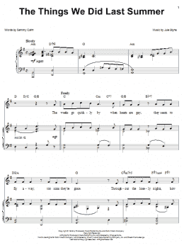 page one of The Things We Did Last Summer (Piano, Vocal & Guitar Chords (Right-Hand Melody))