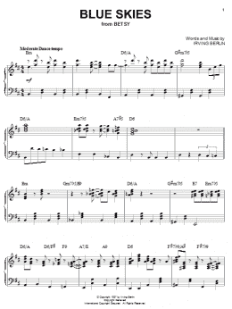 page one of Blue Skies (Piano Solo)