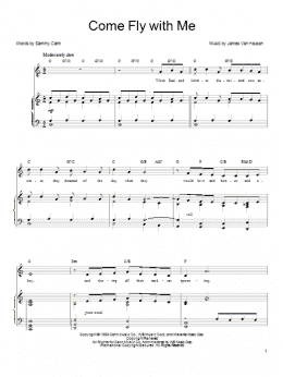 page one of Come Fly With Me (Piano, Vocal & Guitar Chords (Right-Hand Melody))