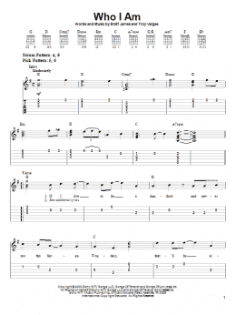 page one of Who I Am (Easy Guitar Tab)