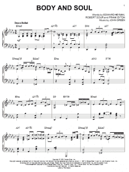 page one of Body And Soul (Piano Solo)