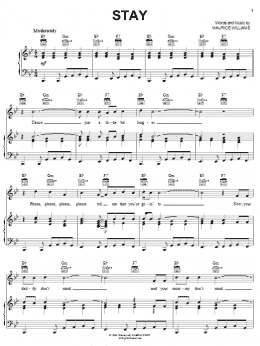 page one of Stay (Piano, Vocal & Guitar Chords (Right-Hand Melody))