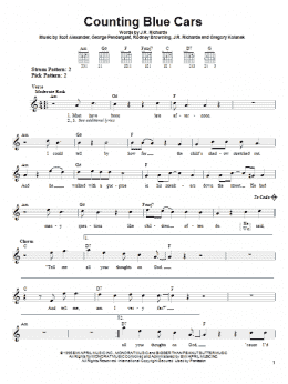 page one of Counting Blue Cars (Easy Guitar)