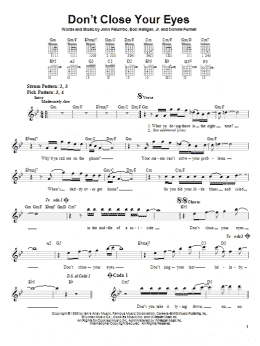 page one of Don't Close Your Eyes (Easy Guitar)