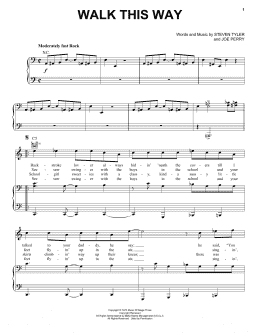 page one of Walk This Way (Piano, Vocal & Guitar Chords (Right-Hand Melody))