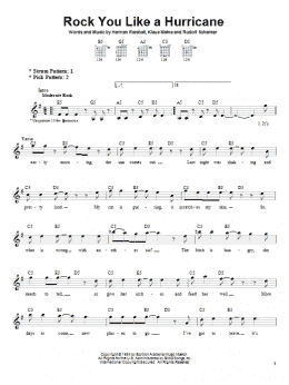 page one of Rock You Like A Hurricane (Easy Guitar)