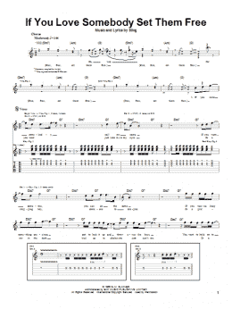 page one of If You Love Somebody Set Them Free (Guitar Tab)