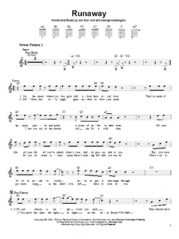 page one of Runaway (Easy Guitar)