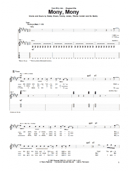 page one of Mony, Mony (Guitar Tab)