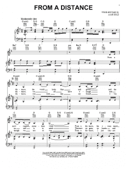 page one of From A Distance (Piano, Vocal & Guitar Chords (Right-Hand Melody))