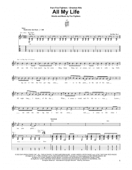 page one of All My Life (Guitar Tab)