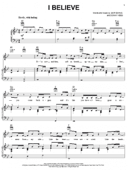 page one of I Believe (Piano, Vocal & Guitar Chords (Right-Hand Melody))