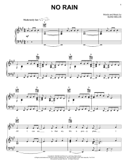 page one of No Rain (Piano, Vocal & Guitar Chords (Right-Hand Melody))