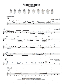 page one of Frankenstein (Easy Guitar)