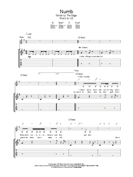 page one of Numb (Guitar Tab)