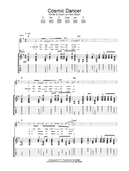 page one of Cosmic Dancer (Guitar Tab)