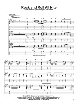 page one of Rock And Roll All Nite (Guitar Tab)