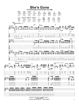 page one of She's Gone (Guitar Tab)