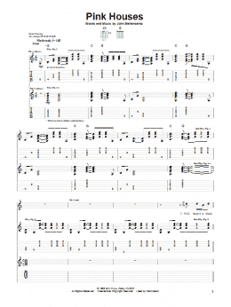 page one of Pink Houses (Guitar Tab)