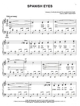 page one of Spanish Eyes (Accordion)