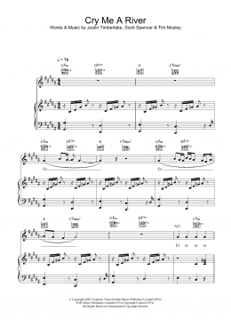 page one of Cry Me A River (Piano, Vocal & Guitar Chords)