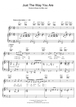 page one of Just The Way You Are (Piano, Vocal & Guitar Chords)