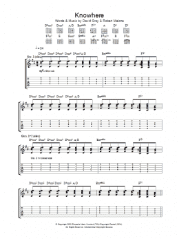 page one of Knowhere (Guitar Tab)