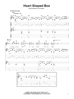 page one of Heart Shaped Box (Guitar Tab)