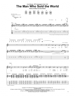 page one of The Man Who Sold The World (Guitar Tab)